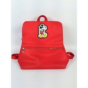 Disney Store Mickey Mouse Red Fashion Backpack Purse Tote Purse Straps Zipper